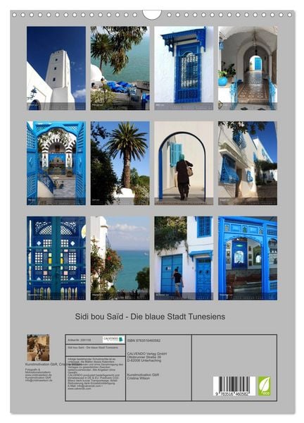 Produktbild: Sidi bou Sa&iuml;d - Die blaue Stadt Tunesiens (Wandkalender 2026 DIN A3 hoch), CALVENDO Monatskalender
