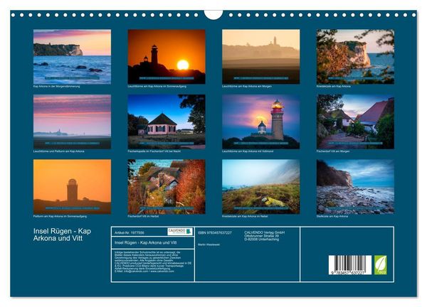 Produktbild: Insel R&uuml;gen - Kap Arkona und Vitt (Wandkalender 2026 DIN A3 quer), CALVENDO Monatskalender