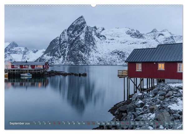 Produktbild: Lofoten, Norway's untamed beauty in Winter (High Quality Premium Wall Calendar 2026 DIN A2 landscape),CALVENDO 12 Month Wall Calendar