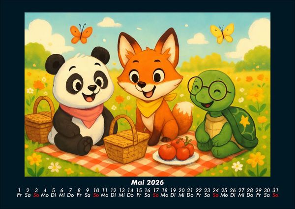 Produktbild: Pippin, Finn & Taz - Freunde im Zauberwald 2026 Fotokalender DIN A4