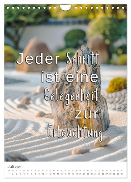 Produktbild: Zen Garten - Wo Natur und Geist in Einklang sind (Wandkalender 2026 DIN A4 hoch), CALVENDO Monatskalender