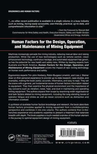Produktbild: Human Factors for the Design, Operation, and Maintenance of Mining Equipment