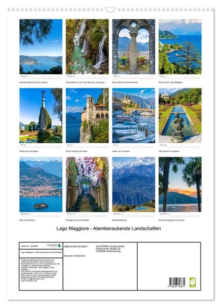 Produktbild: Lago Maggiore - Atemberaubende Landschaften (Wandkalender 2026 DIN A2 hoch), CALVENDO Monatskalender