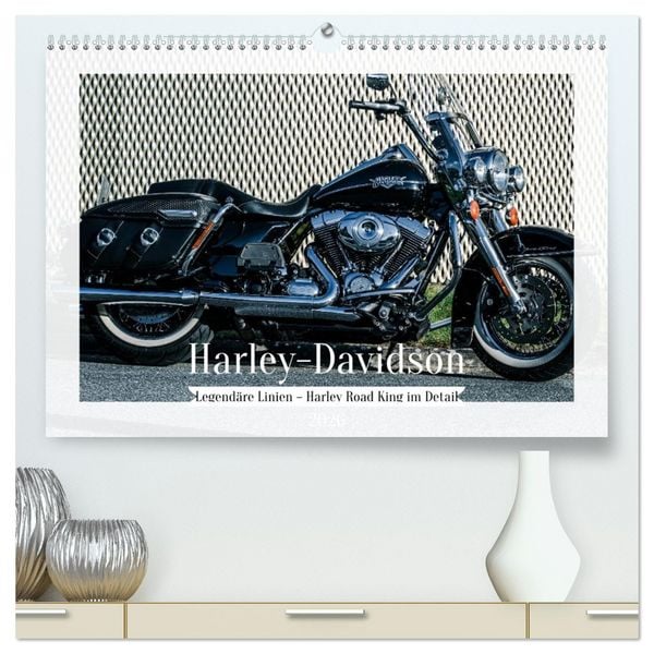 Produktbild: Legend&auml;re Linien &ndash; Harley Road King im Detail (hochwertiger Premium Wandkalender 2026 DIN A2 quer), Kunstdruck in Hochglanz