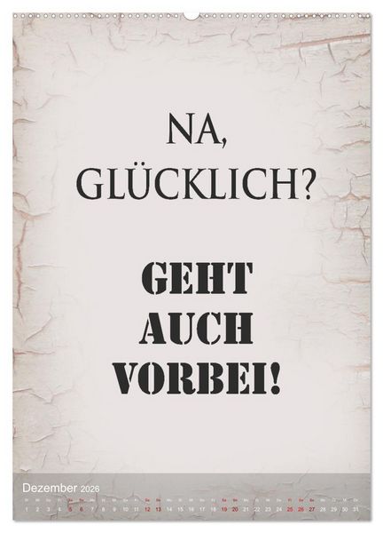 Produktbild: Ziemlich schlecht gelaunt (Wandkalender 2026 DIN A2 hoch), CALVENDO Monatskalender