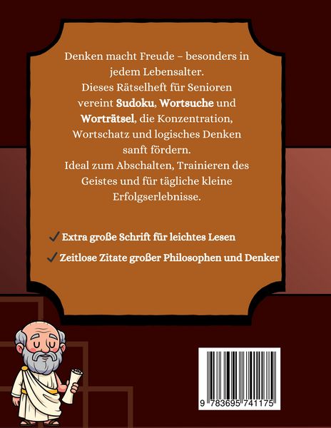 Produktbild: R&auml;tselheft f&uuml;r Senioren: Gehirnjogging mit Sudoku & Wortspielen