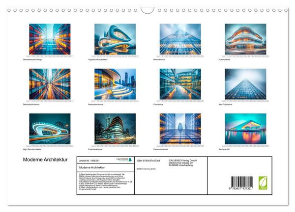 Produktbild: Moderne Architektur (Wandkalender 2026 DIN A3 quer), CALVENDO Monatskalender