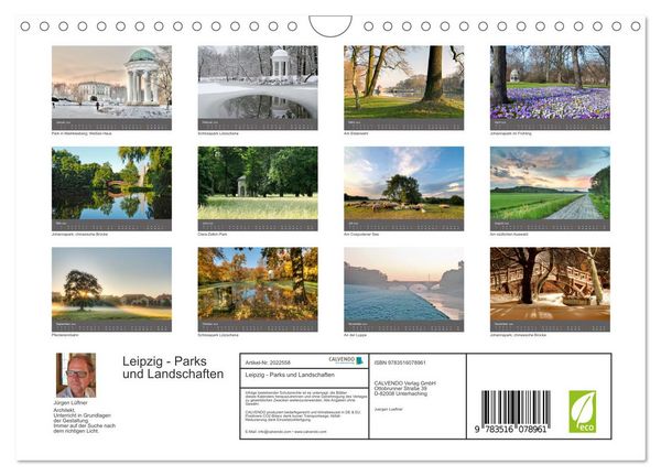 Produktbild: Leipzig - Parks und Landschaften (Wandkalender 2026 DIN A4 quer), CALVENDO Monatskalender