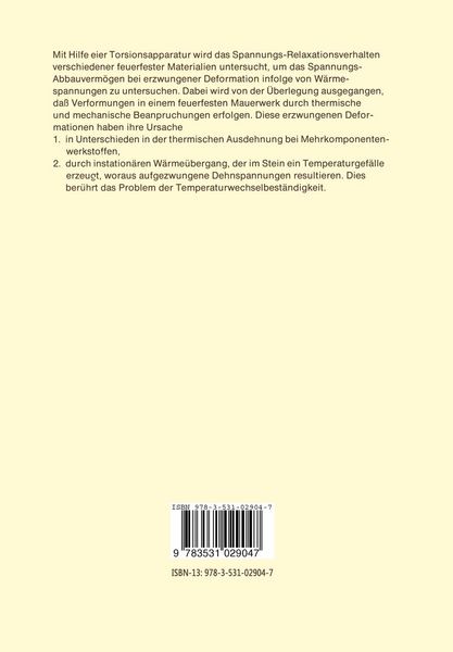 Produktbild: Untersuchung der Bindung hochtonerdehaltiger Materialien durch das Spannungs-Deformationsverhalten im Torsionsversuch