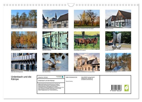 Produktbild: Urdenbach und die K&auml;mpe (Wandkalender 2027 DIN A3 quer), CALVENDO Monatskalender