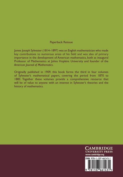 Produktbild: The Collected Mathematical Papers of James Joseph Sylvester