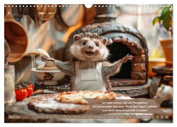 Produktbild: Tierisch lustige Pizzab&auml;cker (Wandkalender 2026 DIN A3 quer), CALVENDO Monatskalender