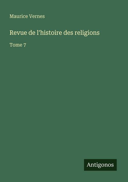 Produktbild: Revue de l'histoire des religions