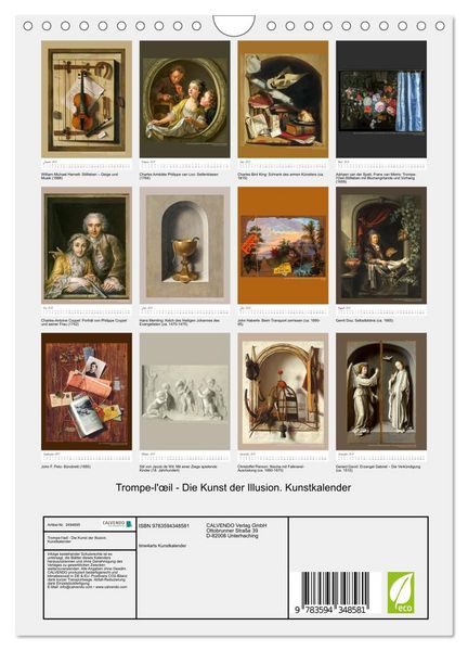 Produktbild: Trompe-l'&oelig;il - Die Kunst der Illusion. Kunstkalender (Wandkalender 2027 DIN A4 hoch), CALVENDO Monatskalender