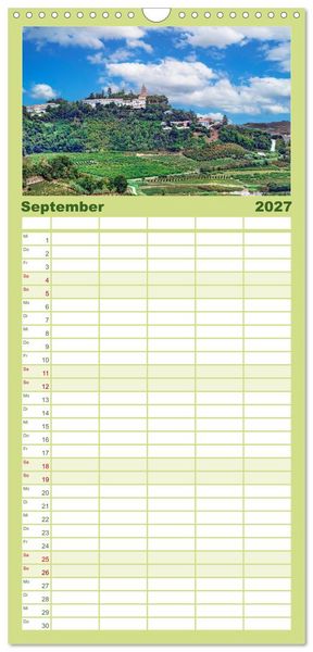 Produktbild: Familienplaner 2027 - Piemont - Norditaliens stille Sch&ouml;nheit mit 5 Spalten (Wandkalender, 21 x 45 cm) CALVENDO