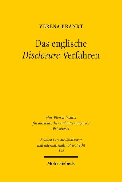 Produktbild: Das englische Disclosure-Verfahren