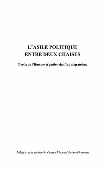 Produktbild: Asile politique entre deux chaises l'