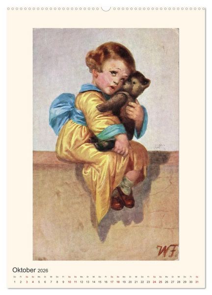Produktbild: Erste Liebe - Teddyb&auml;ren auf alten Ansichtskarten (hochwertiger Premium Wandkalender 2026 DIN A2 hoch), Kunstdruck in Hochglanz