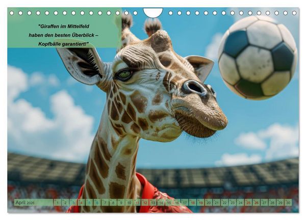 Produktbild: Der tierisch lustige Fu&szlig;ballkalender (Wandkalender 2026 DIN A4 quer), CALVENDO Monatskalender
