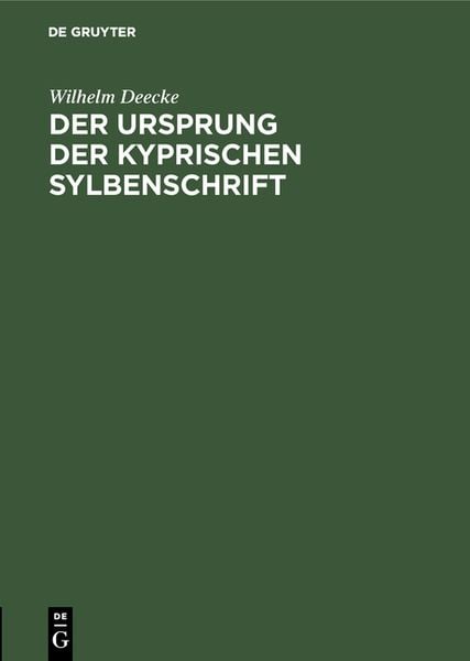 Produktbild: Der Ursprung der kyprischen Sylbenschrift