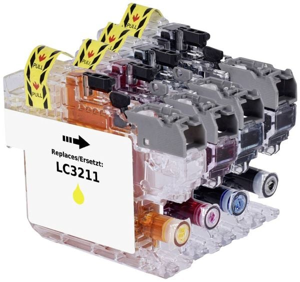 Produktbild: Renkforce Druckerpatrone ersetzt Brother LC-3211BK, LC-3211C, LC-3211M, LC-3211Y Kompatibel Kombi-Pack Schwarz, Cyan, Magenta, Gelb RF-5718882