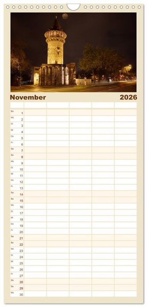 Produktbild: Familienplaner 2026 - K&ouml;ln bei Nacht mit 5 Spalten (Wandkalender, 21 x 45 cm) CALVENDO