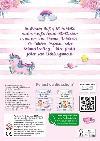 Produktbild: Meine Aquarell-Sticker &ndash; Einh&ouml;rner