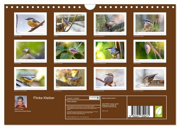 Produktbild: Flinke Kleiber (Wandkalender 2026 DIN A4 quer), CALVENDO Monatskalender