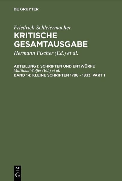 Produktbild: Kleine Schriften 1786 - 1833