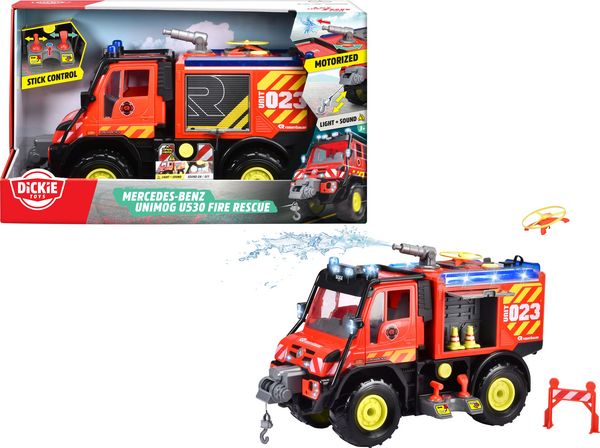 Dickie Toys Einsatzfahrzeug Modell Mercedes Benz Unimog U530 Fire Rescue Fertigmodell Einsatzfahrzeug Modell