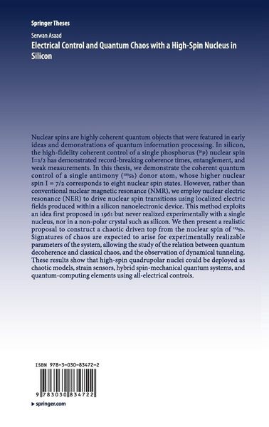 Produktbild: Electrical Control and Quantum Chaos with a High-Spin Nucleus in Silicon