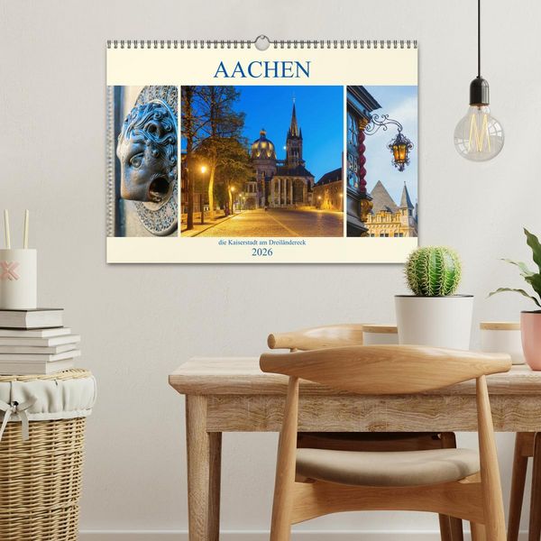 Produktbild: Aachen - die Kaiserstadt am Dreil&auml;ndereck (Wandkalender 2026 DIN A3 quer), CALVENDO Monatskalender