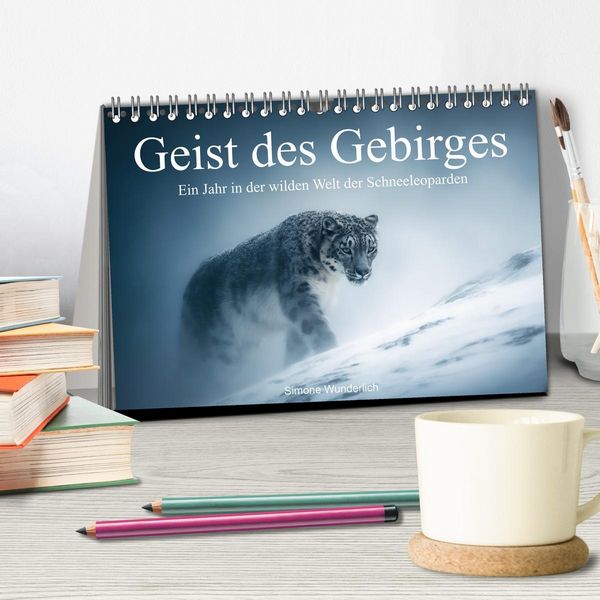 Produktbild: Geist des Gebirges - Ein Jahr in der wilden Welt der Schneeleoparden (Tischkalender 2026 DIN A5 quer), CALVENDO Monatskalender