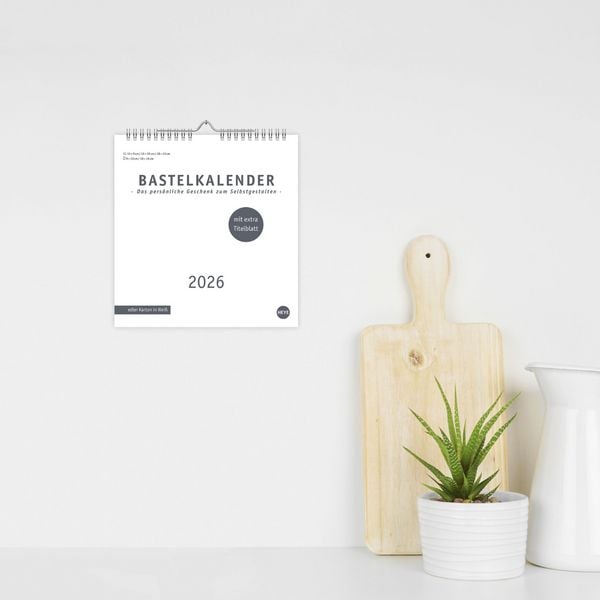 Produktbild: Premium-Bastelkalender weiß mittel 2026