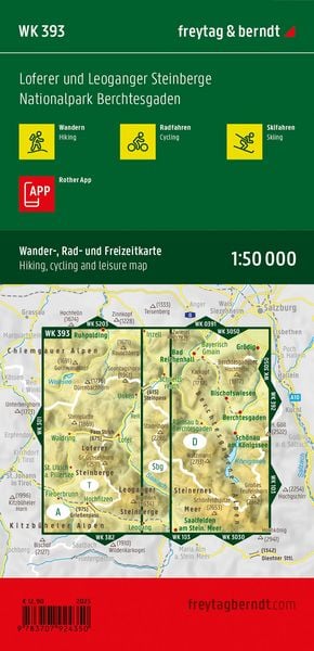 Produktbild: Freytag & berndt Wanderkarte WK 393 Loferer und Leoganger Steinberge, Nationalpark Berchtesgaden 1:50.000