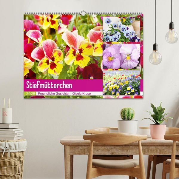Produktbild: Stiefm&uuml;tterchen Freundliche Gesichter (Wandkalender 2026 DIN A2 quer), CALVENDO Monatskalender
