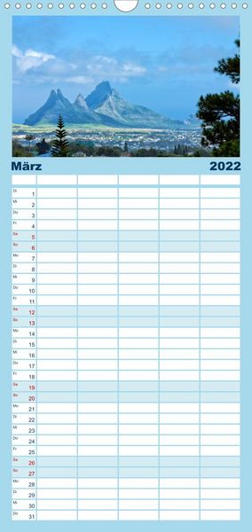 Produktbild: Familienplaner Inselparadies Mauritius (Wandkalender 2022 , 21 cm x 45 cm, hoch)