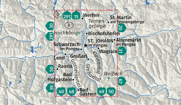 Produktbild: KOMPASS Wanderkarte 80 St. Johann im Pongau, Salzburger Land 1:50.000