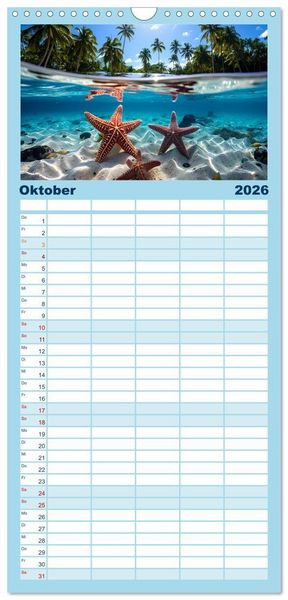 Produktbild: Familienplaner 2026 - Schnorcheltiefe mit 5 Spalten (Wandkalender, 21 x 45 cm) CALVENDO