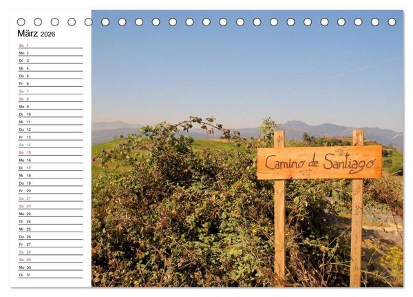 Produktbild: Jakobsweg - Camino Frances (Tischkalender 2026 DIN A5 quer), CALVENDO Monatskalender