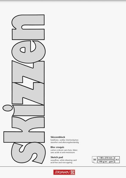 Produktbild: Brunnen Skizzenblock A5 190g 50Bl