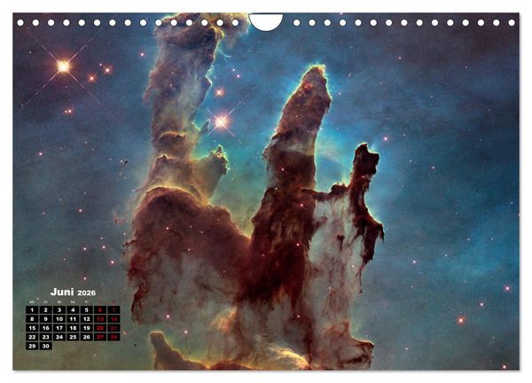 Produktbild: Hubble - 35 Jahre atemberaubende Aufnahmen (Wandkalender 2026 DIN A4 quer), CALVENDO Monatskalender
