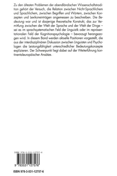 Produktbild: Bedeutung &middot; Konzepte Bedeutungskonzepte