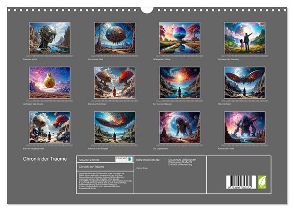 Produktbild: Chronik der Tr&auml;ume (Wandkalender 2027 DIN A3 quer), CALVENDO Monatskalender