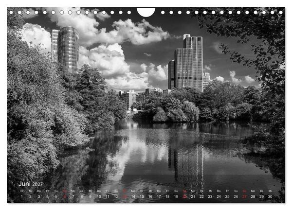 Produktbild: D&uuml;sseldorf Ansichten in Schwarz-Wei&szlig; (Wandkalender 2027 DIN A4 quer), CALVENDO Monatskalender