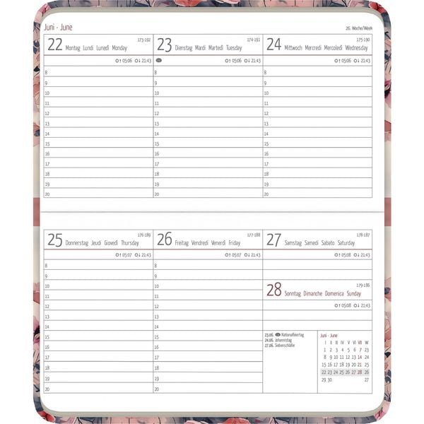 Produktbild: Ladytimer Pad Flower Field 2026 - Taschen-Kalender 15,6x9 cm - Blumen - Weekly - 128 Seiten - Notiz-Buch - Alpha Edition