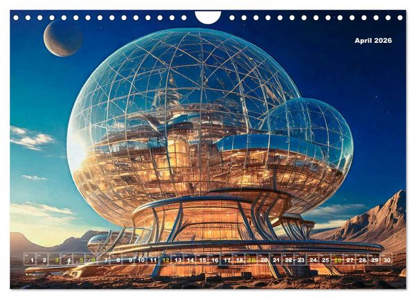 Produktbild: Pionierbauten auf fremden Planeten (Wandkalender 2026 DIN A4 quer), CALVENDO Monatskalender
