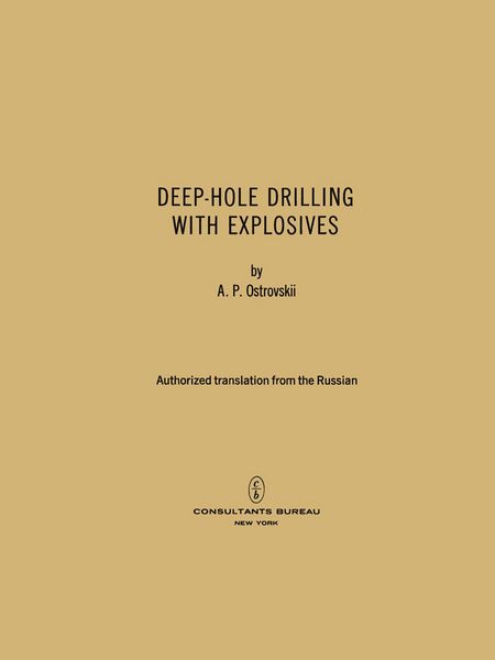 Produktbild: Deep-Hole Drilling with Explosives