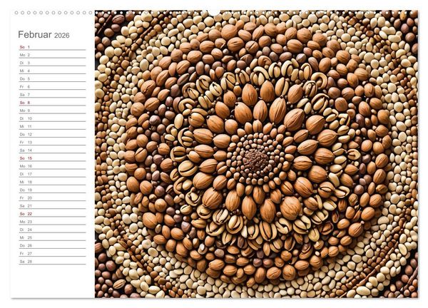 Produktbild: Natural Mandalas - Kraftvolle KI Mandalas aus Naturmaterialien (hochwertiger Premium Wandkalender 2026 DIN A2 quer), Kunstdruck in Hochglanz