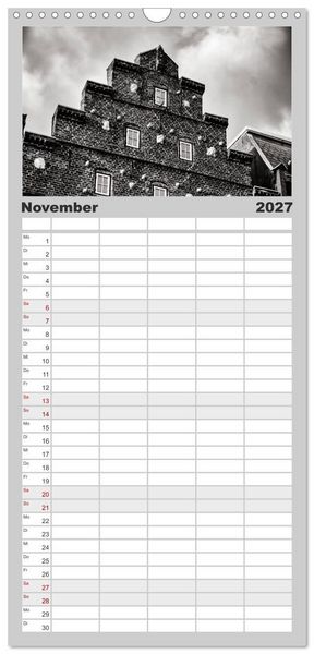 Produktbild: Familienplaner 2027 - Ein Blick auf Husum mit 5 Spalten (Wandkalender, 21 x 45 cm) CALVENDO